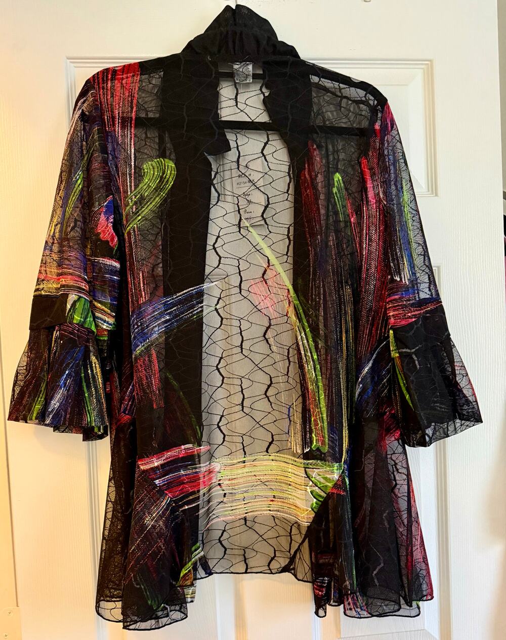Damee Inc. Textured Strokes Mesh Art-to-Wear Jacket - NWT XL
